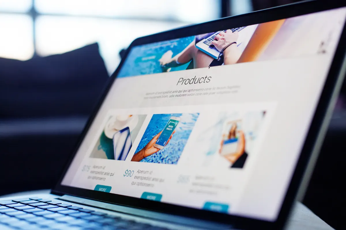 Products Page website