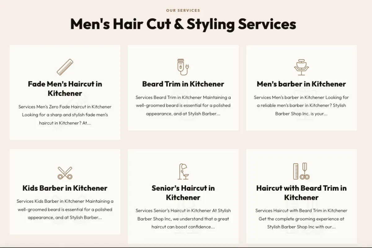 Services of stylish barbershop
