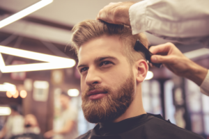 barber cutting hair