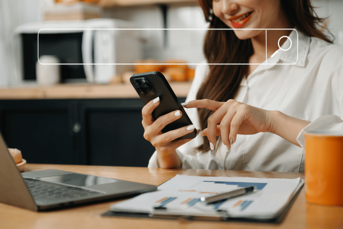 customer searching services on smartphone